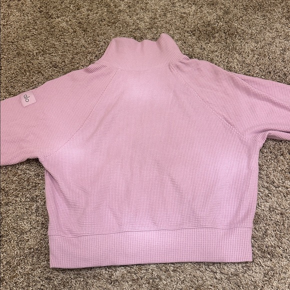 ALO Yoga Waffle Weekend Escape Mock Neck Long Sleeve S/M - Picture 5 of 7